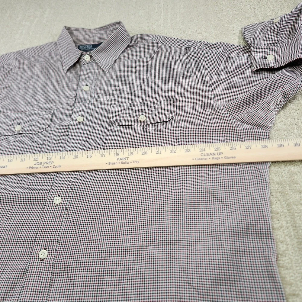 Vintage 90s Polo Ralph Lauren Gi Shirt Men XL Houndstooth Work Pockets *READ USA